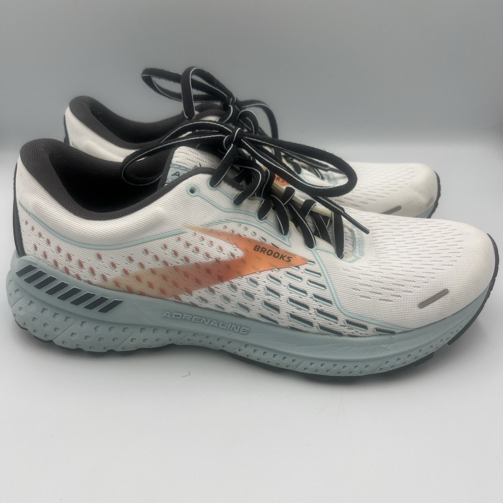 Brooks Adrenaline Women's Running Shoes White Orange Light Blue